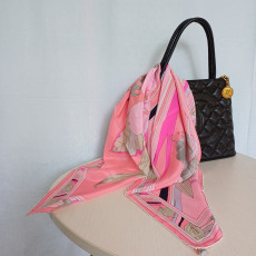 [7242_1119-08] LEONARD 레오나드 핑크 플라워 실크 스카프(87cm)