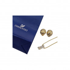 [7241_0124-13] SWAROVSKI 스와로브스키 트리플 링 목걸이+볼드 귀걸이