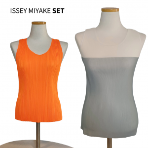 [BCF9685-0066] ISSEY MIYAKE 이세이미야케 플리츠플리즈 노슬레브 2매