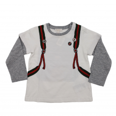 [BC5555-0011] GUCCI 구찌 키즈 가방무늬 긴팔 티셔츠 (24M)